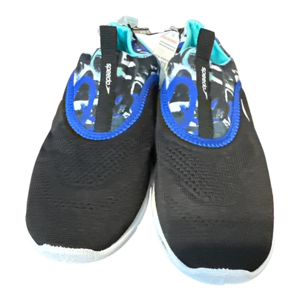 Speedo Water Shoes for Girls, Blue and Turquoise Camo Print